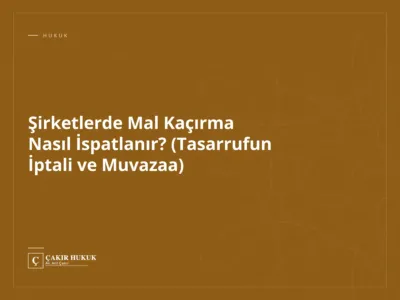 Şirketlerde Mal Kaçırma Nasıl İspatlanır? (Tasarrufun İptali ve Muvazaa)