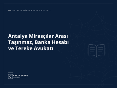 Antalya Mirasçılar Arası Taşınmaz, Banka Hesabı ve Tereke Avukatı